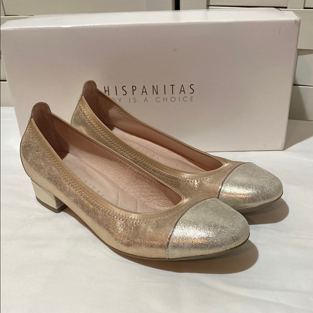 Hispanitas Gold and Silver Women's Shoes